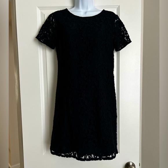Ann Taylor Navy Blue Lace Dress Size 6 - Picture 3 of 9